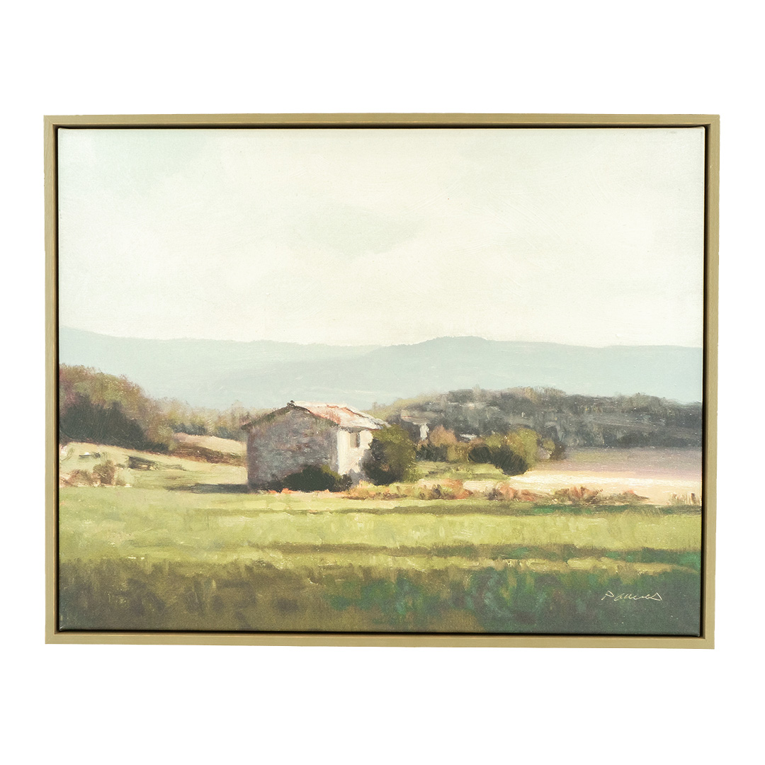 valley farm artwork in oil paint style